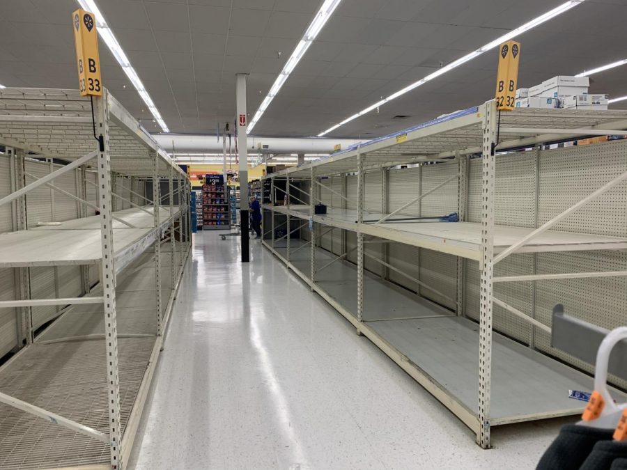 Shelves empty at the Conroe Walmart.