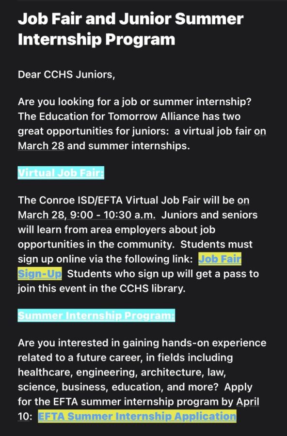 Job fair and junior summer internship program to be held