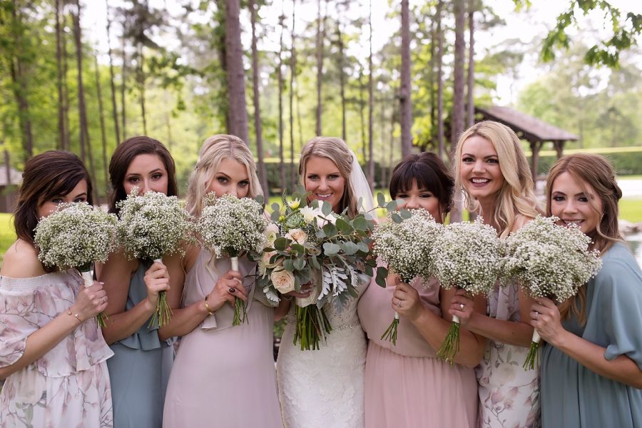 Brittany Hays poses with her bridesmaids 