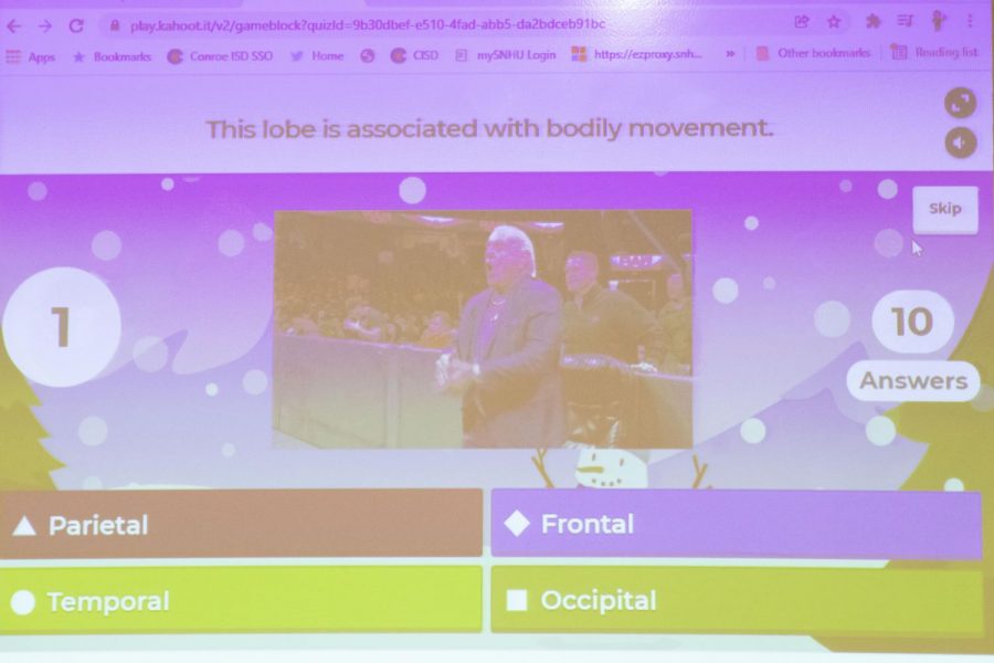 Students play kahoot