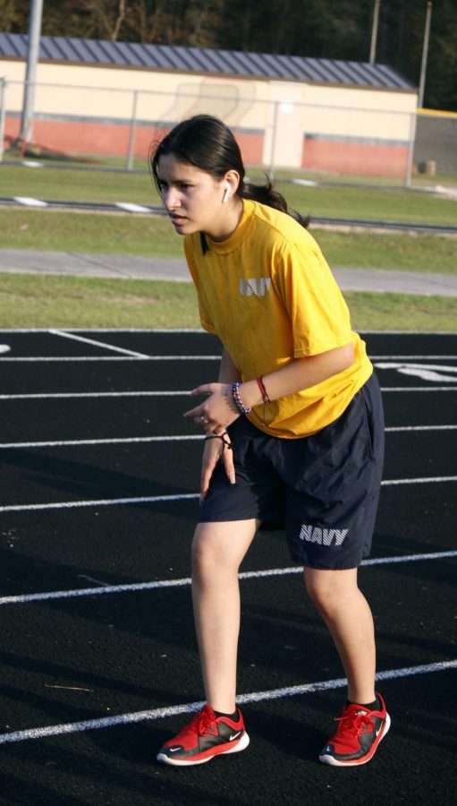 Kayla Jaca concentrates as she start wanting to complete her goal.  