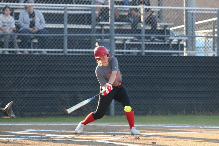 Alexis Johnson batting first to start off the lady panthers. "I was still shaken up from my pitching and I know that my batting could have been better" Alexis said.