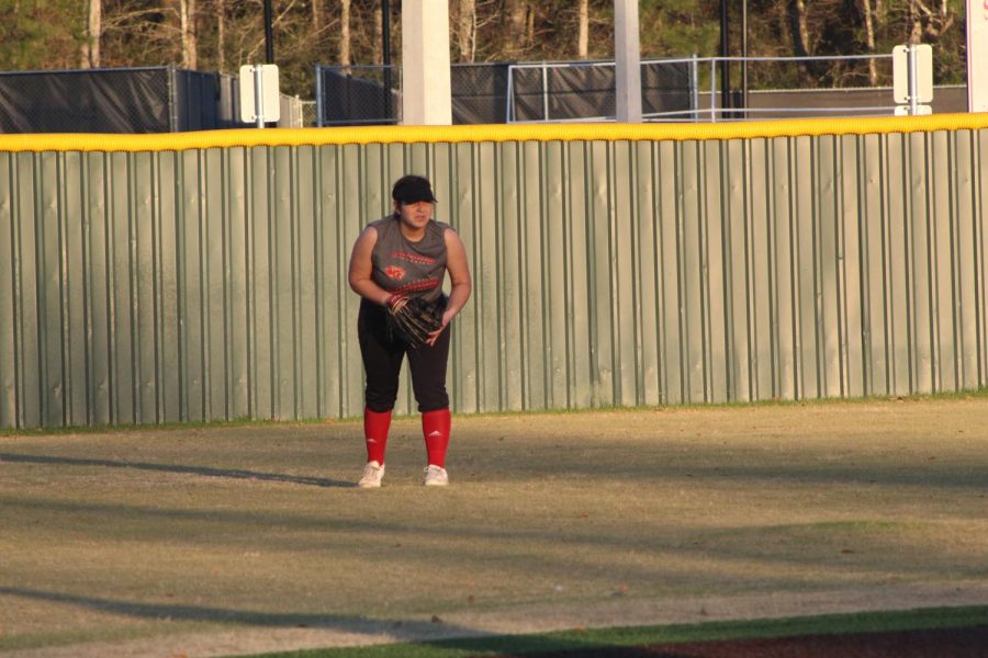 Isabel Iracheta  working in the out field " for my first time playing out field it was not all that bad I would do it again" Isabel said.
