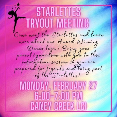 Starlette tryouts meeting and open practice soon