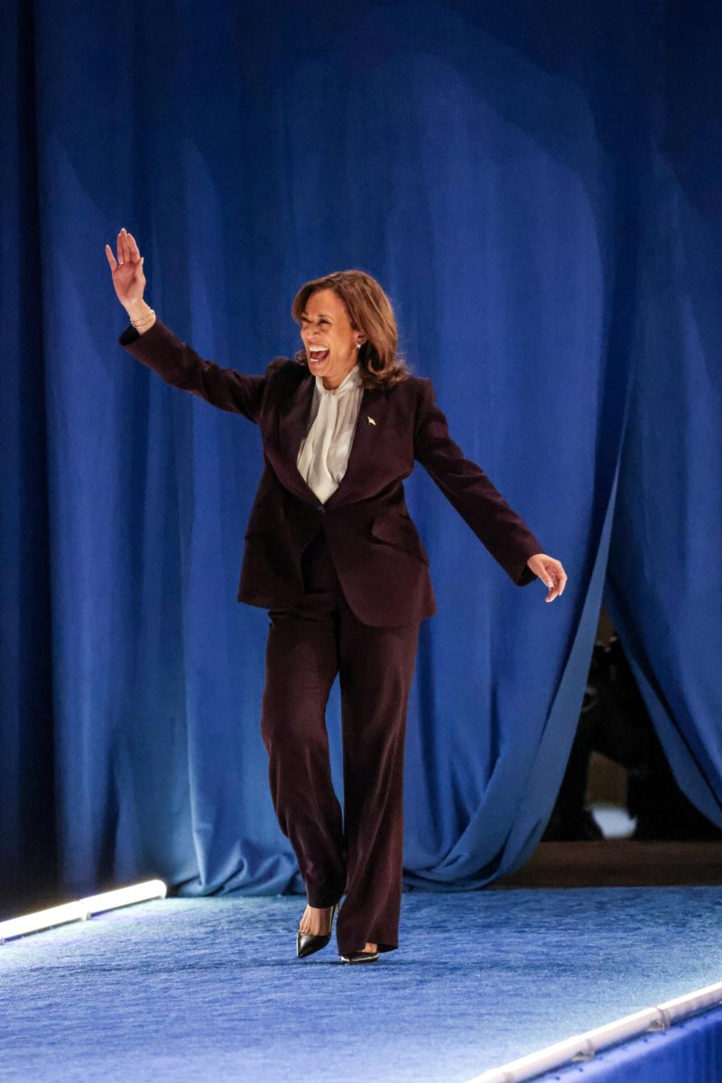 WAVE OF CHANGE. Vice President Kamala Harris walks out for her first appearance at the Houston rally in NRG Stadium on Oct. 25. The appearance of Harris herself was not until the end of the rally, where she was introduced by Beyoncé.