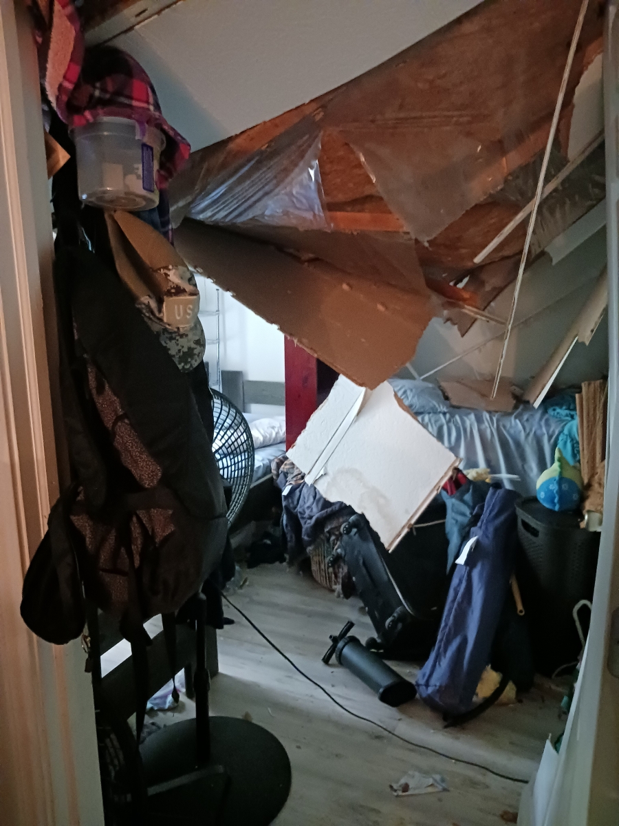 Senior Noel Villanueva's bedroom following a tropical storm on June 2.