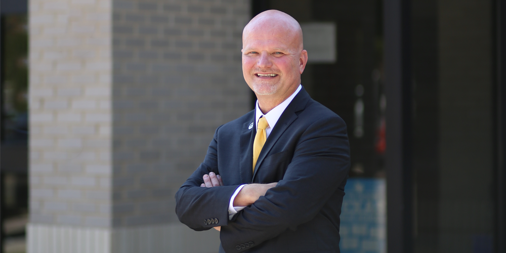Portrait of Superintendent lone finalist David Vinson. This photo was taken from the Conroe ISD website.