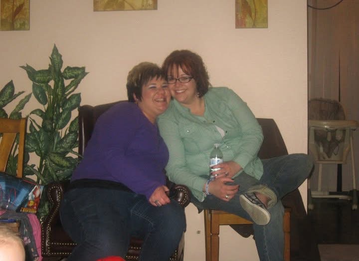 Mary Loveless-Day sits beside her friend while posing for a photo. Photo submitted by family Facebook.
