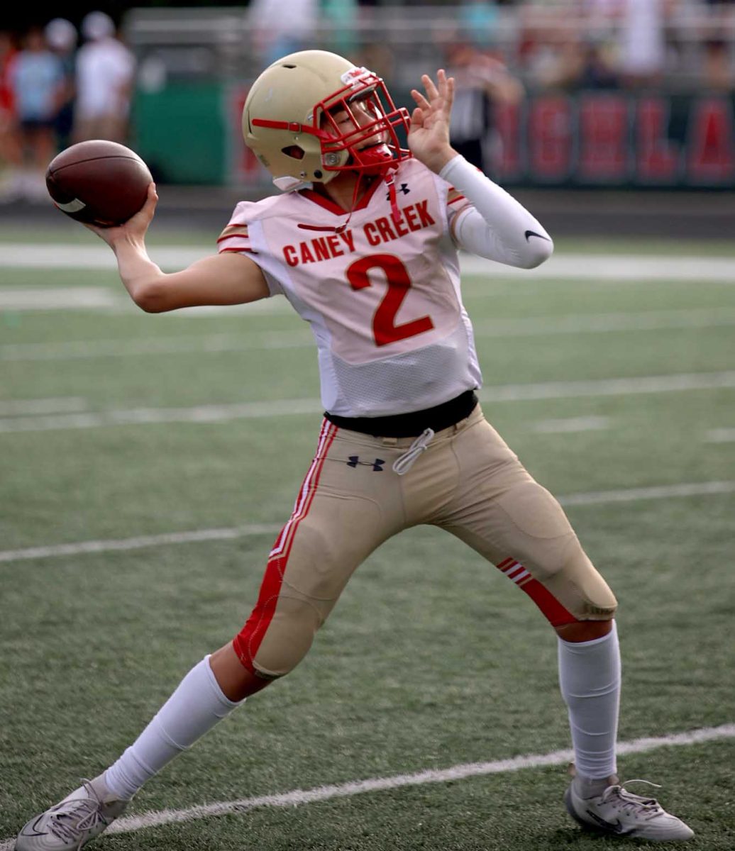 FAST ARM. Freshman Marcus Mitechell was warming up before a big game on Tuesday, Sept. 09, 2025. Mitchell was focusing on getting his throw right, making sure he had his mental right for the game.